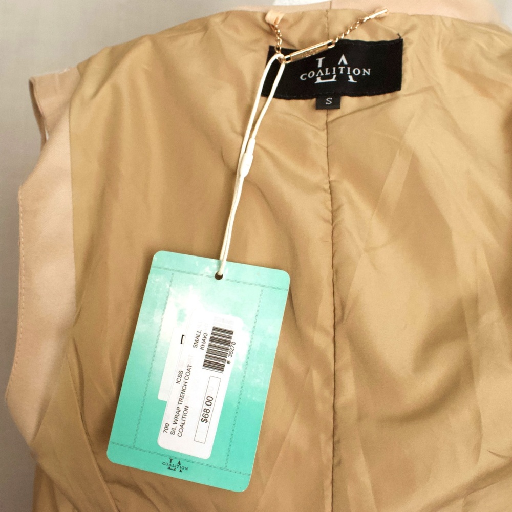 NWT Khaki Wrap Trenchcoat Dress - Picture 2 of 3
